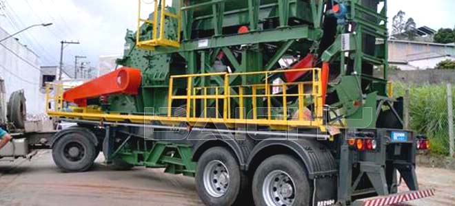 200噸移動式巴西建筑垃圾處理生產(chǎn)線